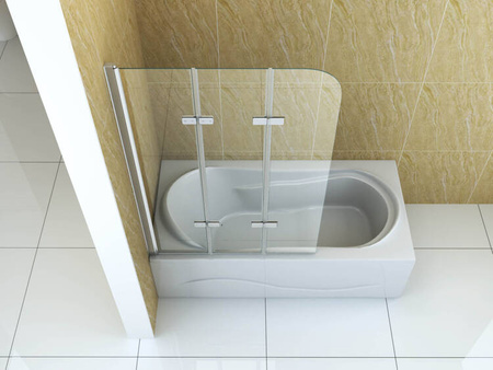 SPRCHOVÁ ZÁSTĚNA MARION 3-DÍLNÁ 120X140 POHYBLIVÁ CHROMOVÁ