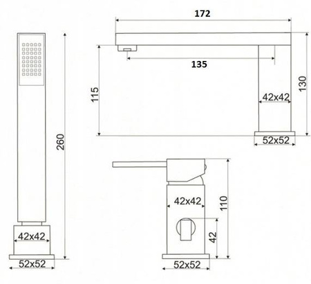 VANOVÁ BATERIE CUBO 3-OTVOROVÁ S-1032 CHROM