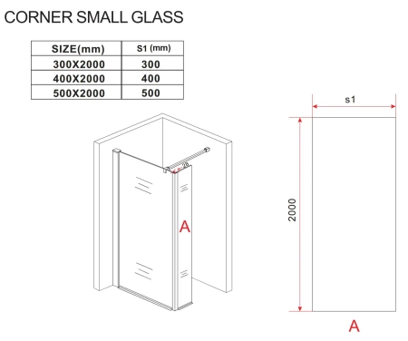 SPRCHOVÁ STĚNA WALK-IN 2-DÍLNÁ 120x50x200 TRANSPARENTNÍ CHROM
