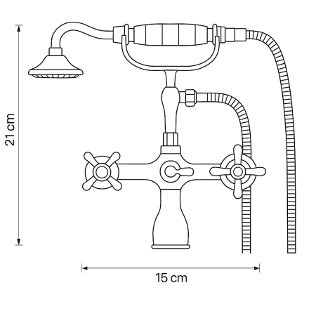 Nástěnná retro sprchová baterie Isabella S-1183 chrom