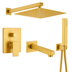 PODOMÍTKOVÁ SPRCHOVÁ SOUPRAVA S VÝTOKEM S-1193G ZLATÁ