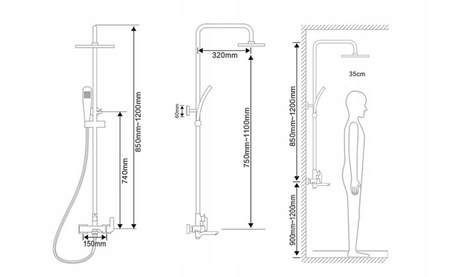 SPRCHOVÁ SADA GIO NÁSTĚNNÁ S-1157 BÍLÁ / ZLATÁ