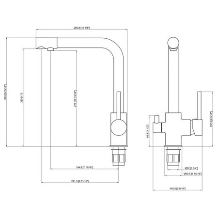 KUCHYŇSKÁ BATERIE DŘEZOVÁ TŘÍCESTNÁ CHROM S-2103