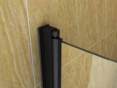 DVOUKŘÍDLOVÁ VANOVÁ ZÁSTĚNA MARION 100X140 POHYBLIVÁ ČERNÁ