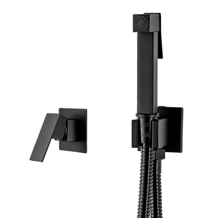 Podomítková bidetová baterie CUBO - Hygienická sada S-1117B černá