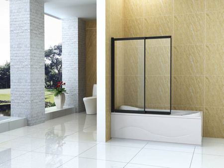 SPENCER SPRCHOVÁ ZÁSTĚNA 2-DÍLNÁ 100X150 POSUVNÁ ČERNÁ