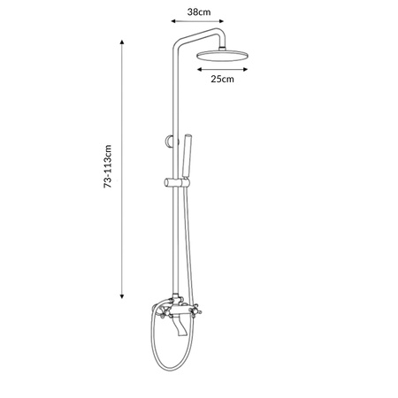 SPRCHOVÁ SOUPRAVA NÁSTĚNNÁ RETRO CAMILLA S-1197B ČERNÁ