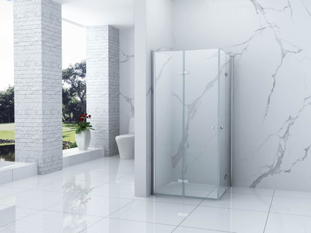 SPRCHOVÝ KOUT BAXLER ČTVERCOVÝ TRANSPARENTNÍ - 80X80X190 CHROM