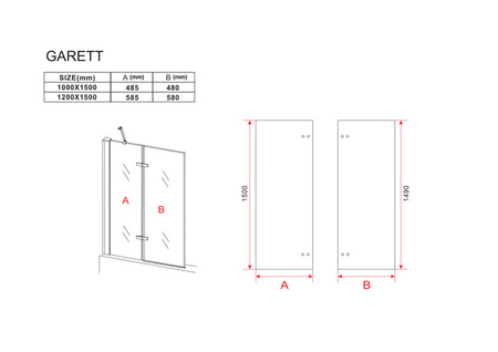 GARETT SPRCHOVÁ ZÁSTĚNA 2-KŘÍDLOVÁ 120X150 FIX ZLATÝ KARTÁČOVANÝ