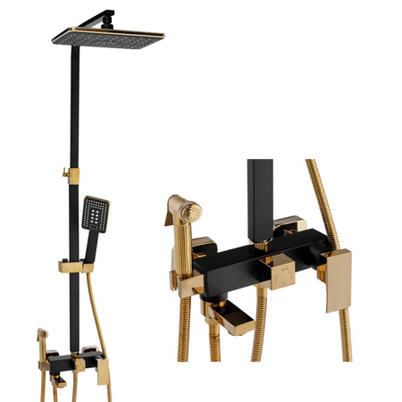 SPRCHOVÁ SOUPRAVA NÁSTĚNNÁ CUBO S-1067BG ČERNÁ/ZLATÁ
