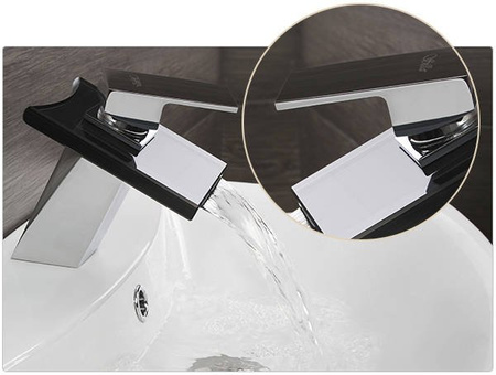 SKLENĚNÁ UMÝVADLOVÁ BATERIE LUNA STOJÍCÍ NÍZKÁ S-1002 CHROM