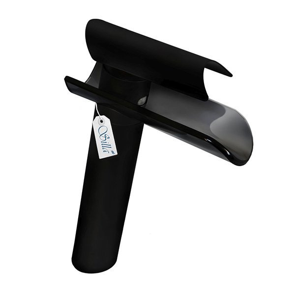 UMYVADLOVÁ BATERIE MONA VYSOKÁ SKLENĚNÁ S-1025B ČERNÁ