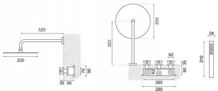 PODOMÍTKOVÁ SPRCHOVÁ SADA VERANNI S-1127 ZLATÁ