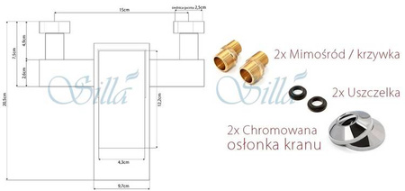 NÁSTĚNNÁ SKLENĚNÁ VANOVÁ BATERIE LUNA S-1012 CHROM