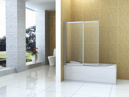 SPENCER SPRCHOVÁ ZÁSTĚNA 2-DÍLNÁ 120X150 POSUVNÁ CHROMOVÁ