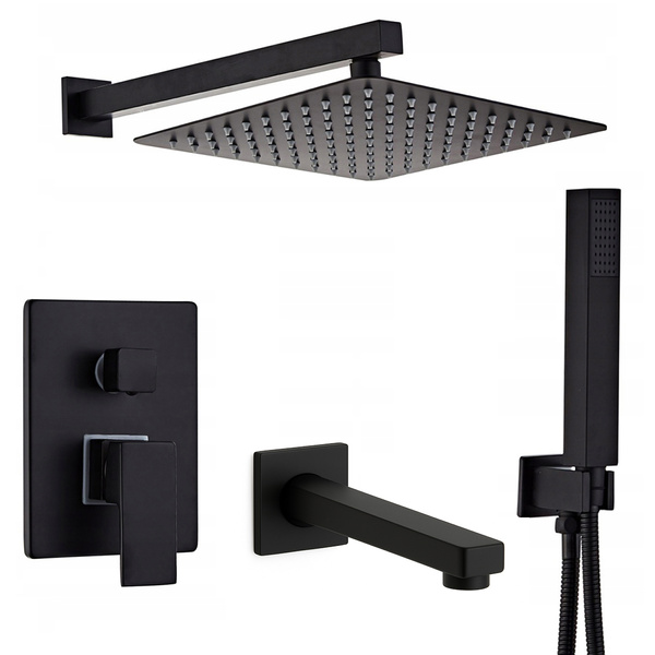PODOMÍTOVÁ SPRCHOVÁ SOUPRAVA S VÝTOKEM S-1193B ČERNÁ