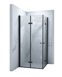 SPRCHOVÝ KOUT BAXLER ČTVERCOVÝ TRANSPARENTNÍ - 80X80X190 ČERNÝ