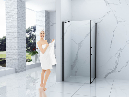 SPRCHOVÝ KOUT FRANKLIN ČTVERCOVÝ TRANSPARENTNÍ - 80X80X190 ČERNÝ