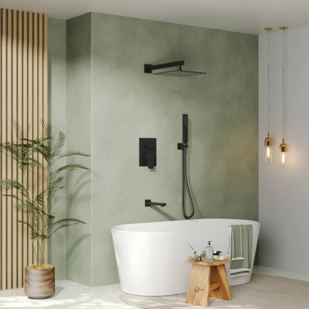 PODOMÍTOVÁ SPRCHOVÁ SOUPRAVA S VÝTOKEM S-1193B ČERNÁ