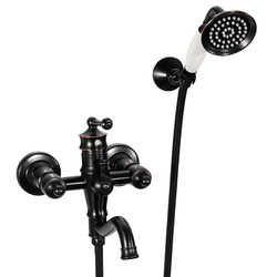 NÁSTĚNNÁ VODOVODNÍ BATERIE ADELITA RETRO S-1181BG ČERNÁ