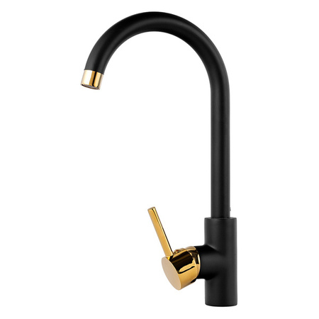 KUCHYŇSKÁ BATERIE ROSA DŘEZOVÁ S-1003BG ČERNÁ/ZLATÁ