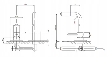 UMYVADLOVÁ BATERIE ROSA PODOMÍTKOVÁ S-1077B ČERNÁ