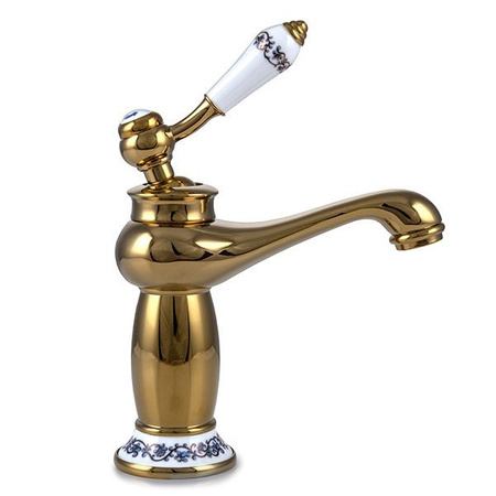 UMYVADLOVÁ BATERIE PALOMA STOJÍCÍ NÍZKÁ ZLATÁ S-1107 RETRO