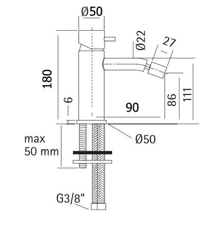 BIDETOVÁ BATERIE BELLA STOJÁCÍ S-1118 CHROM